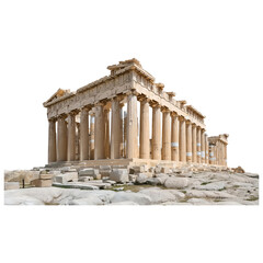Obraz premium Parthenon Ancient Greek Temple isolated on a transparent background 1
