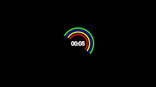 10 seconds countdown timer animation 4 circle animation, 10 seconds countdown with circle on white background.