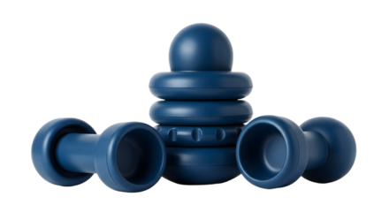 BABY TOYS - Blue chess pawns isolated on white background, strategy game concept, perfect for educational and gaming content