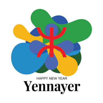 Happy Amazigh New Year Yennayer Flat Vector Design.