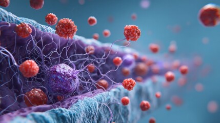 Animation of lithium ions passing through the cell membrane, in a scientific educational poster style.