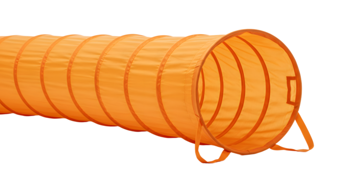 BABY TOYS - Orange children's play tunnel for crawling and active indoor or outdoor games, perfect for fun and exercise