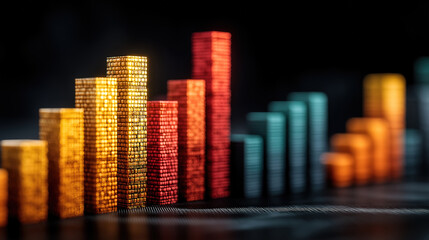 Investment growth strategy with financial market analysis and business insights in a close view