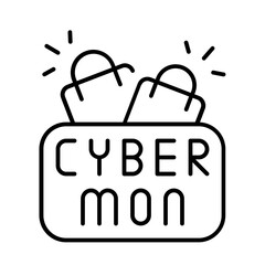 cyber monday icon with thin style
