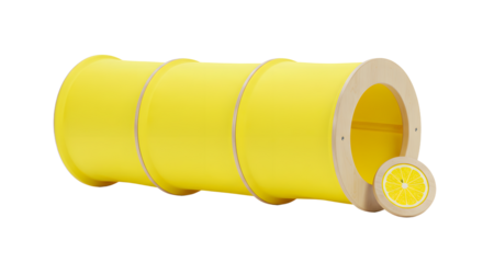 BABY TOYS - Yellow cat tunnel toy with lemon design for pets, perfect for playful cats and small animals