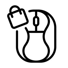 electronic shopping icon with line style