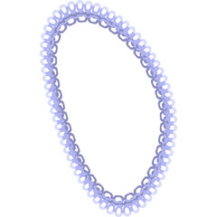Simple Oval Shape Outline With Delicate Floral Pattern In Light Blue Colors On Transparent Background Representing Abstract Design Element Or Decorative Border