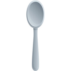 Simple Metal Spoon With Round Bowl and Long Handle Isolated on Transparent Background Clean Culinary Utensil for Food Preparation and Serving