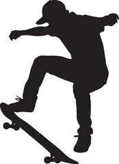 Skateboarder on a white background. Vector illustration.