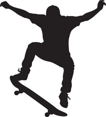Skateboarder on a white background. Vector illustration.