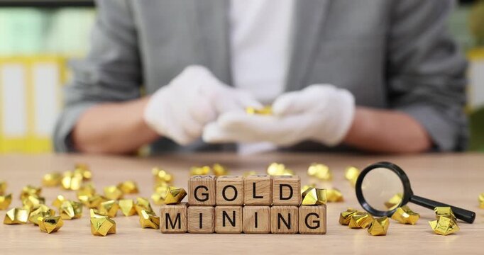 Exploring the art of gold mining with creative crafts and shimmering treasures in a charming workspace