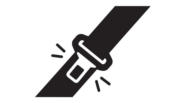Seat belt icon simple glyph vector illustration for safety and security isolated on white background