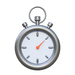 Stopwatch on a isolated background. Chronometer or timer isolated. 3d illustration.
