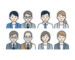 Simple Colored Icon Illustration Set of Office Workers