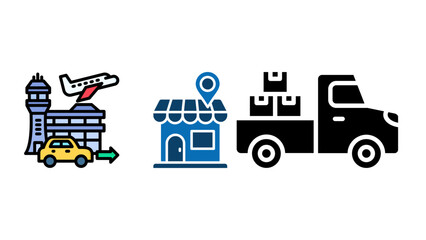 Fototapeta premium Seamless Travel Planning: Airport Transfer to Local Shop, Simplifying Journeys, Connecting Destinations, Visualizing Travel, Guiding Visitors, Enjoying the Ride