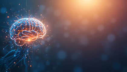 Fototapeta premium abstract background with space for text with brain copy space