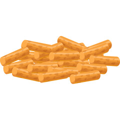 Pile Of Golden Brown Baked Breadsticks With A Transparent Background And A Detailed Texture Rendered In A Realistic Style