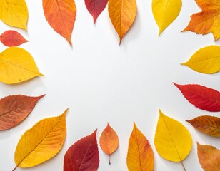 Fototapeta premium autumn leaves flat lay