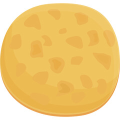 Single S'more Cookie Icon with Textured Surface and Transparent Background Representing Baked Goods and Desserts
