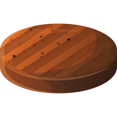 Single Grilled Beef Patty With Grill Marks Isolated On Transparent Background