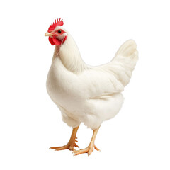 Fototapeta premium A Close-Up View of a Majestic White Hen Standing Gracefully Against a Transparent Background