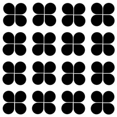 Seamless Clover Pattern,Minimalist Black and White Floral Background,Geometric Quatrefoil Textile Design,Modern Graphic Wallpaper Texture