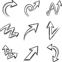 Collection of various arrow symbols pointing in different directions for design 1.