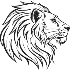 Majestic lion head profile majestic profile silhouette majestic wild animal majestic silhouette logo emblem isolated on transparent background