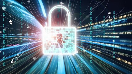 Cyber security and online data protection with tacit secured encryption software . Concept of smart digital transformation and technology disruption that changes global trends in new information era . - Powered by Adobe