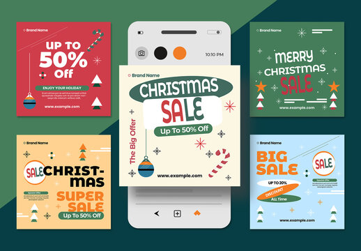 Social Media Post Holiday Cheer Super Sale