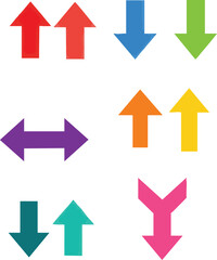 Collection of colorful arrows pointing in different directions.