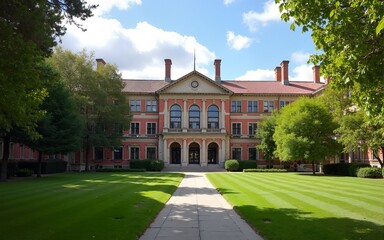 university college campus scenery background. High quality