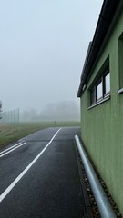Fototapeta premium foggy morning in the village