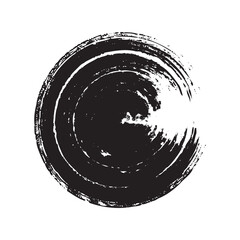 Grunge background. Grunge round frame. Grunge border. Grunge black circle isolated on a white background.	