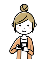 若い女性　ママ　スマホ