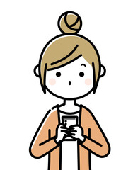 若い女性　ママ　スマホ