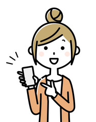 若い女性　ママ　スマホ