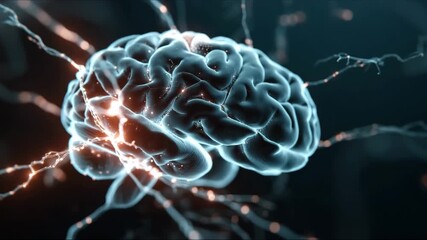 Abstract visualization of artificial intelligence connecting data servers. AI concept with brain network node linking to computer racks in a futuristic data center environment - Powered by Adobe