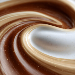 Abstract Caramel Swirl A Smooth, Sweet Blend of Chocolate, Tan, and Creamy White Harmony