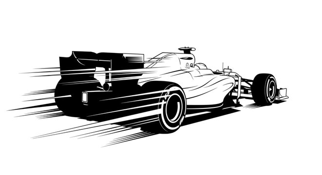 Dynamic F1 Car Vector Motion Lines