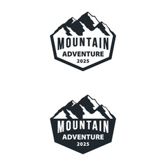 Mountain icon Logo vector illustration design for explorer, wilderness, adventure, camping emblem graphics