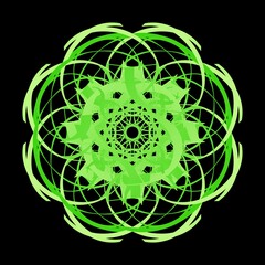 Green Abstract Mandala Design Pattern