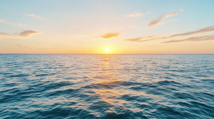 Obraz premium Sunset glow over calm sea surface creates serene and emotional atmosphere