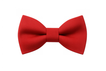 Red bow tie, a stylish fashion accessory, for men's formal wear, parties, and celebrations, on a transparent background