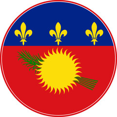Guadeloupe Circle Flag, Guadeloupe Flag Icon