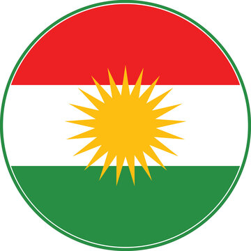 Kurdistan Circle Flag, KurdistanFlag Icon