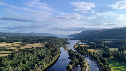 caledonian canal drone shot