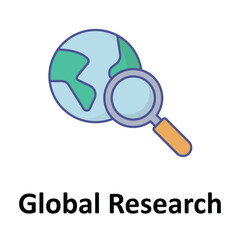 Global Research Vector Icon which can easily modify or edit