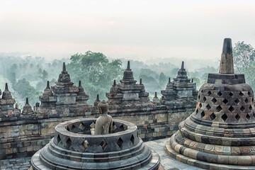 Borobudur Buddhist monument in Central Java, Indonesia