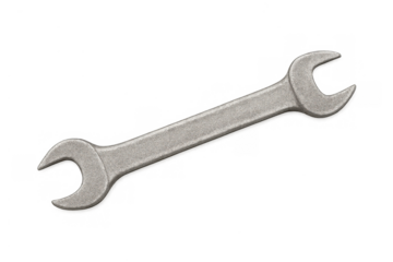 Wrench tool with open ends, providing mechanical support, repair, and maintenance for various tasks on transparent background